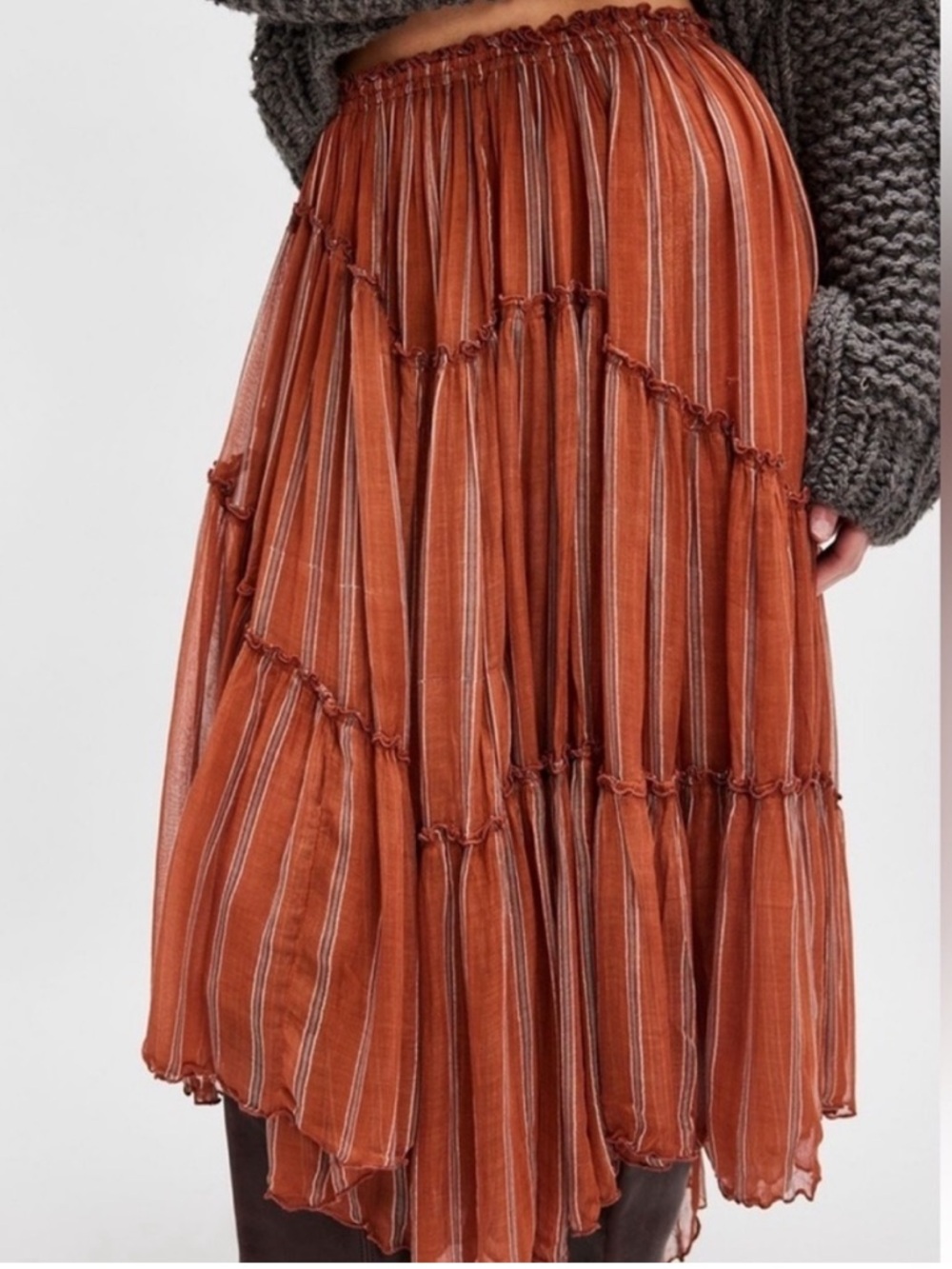 NWOT Free People FP One Ember Printed Midi Skirt Size Medium - Picture 3 of 13